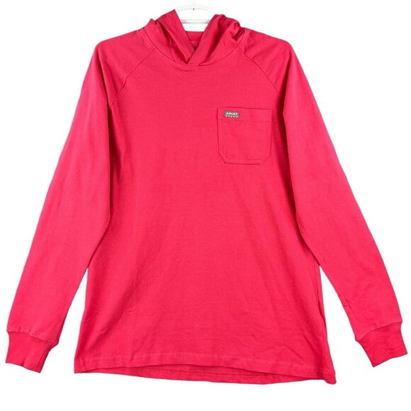 Ariat Tops - NWOT ARIAT REBAR Women's Coral Red Long Sleeve Hooded T-shirt Size Medium